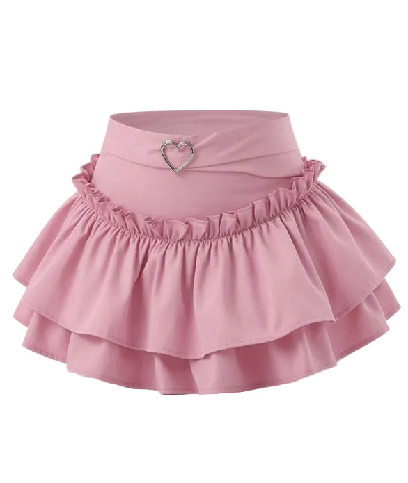 Women’s Ruffles A-line High Waist Chic Design Skirt