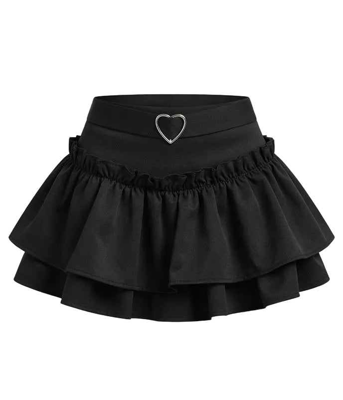 Women’s Ruffles A-line High Waist Chic Design Skirt