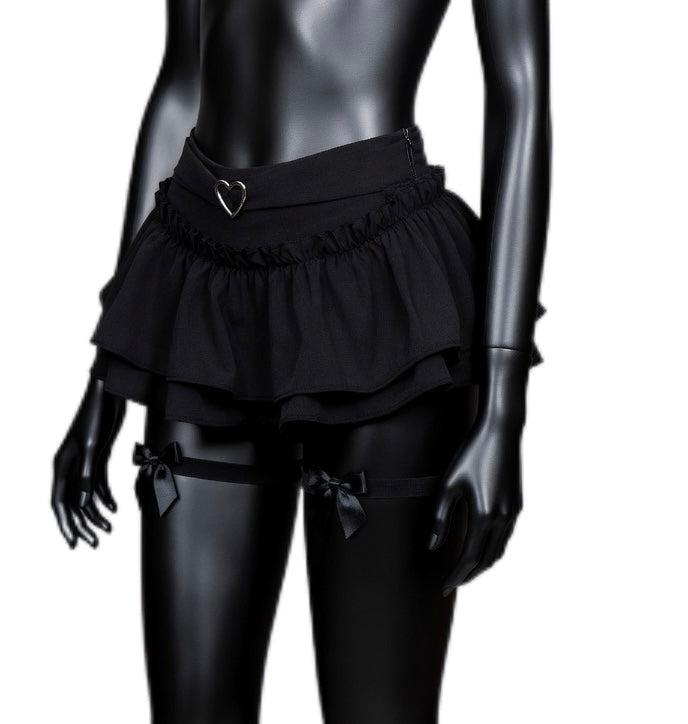 Women’s Ruffles A-line High Waist Chic Design Skirt