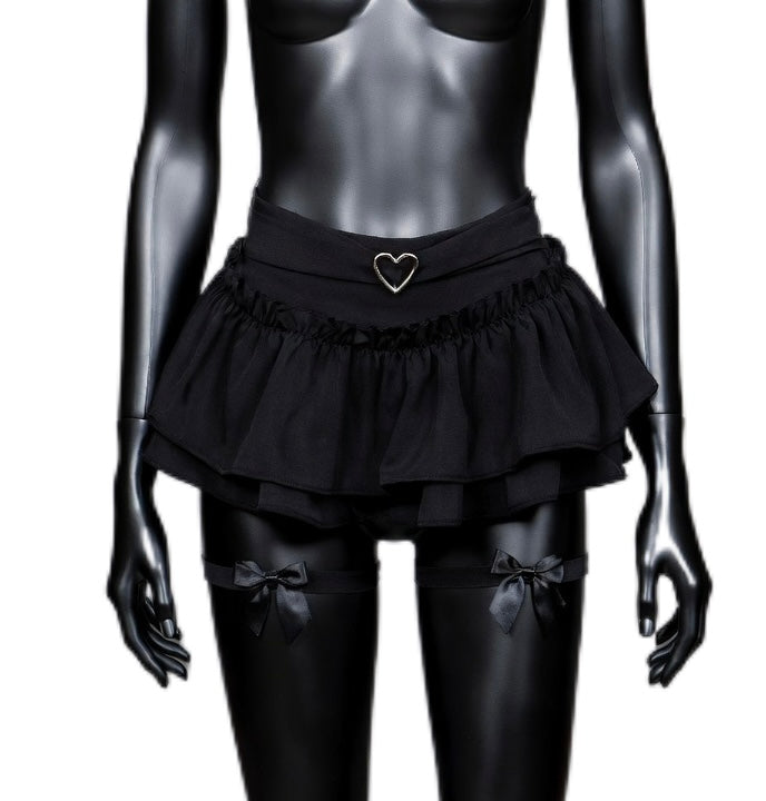 Women’s Ruffles A-line High Waist Chic Design Skirt