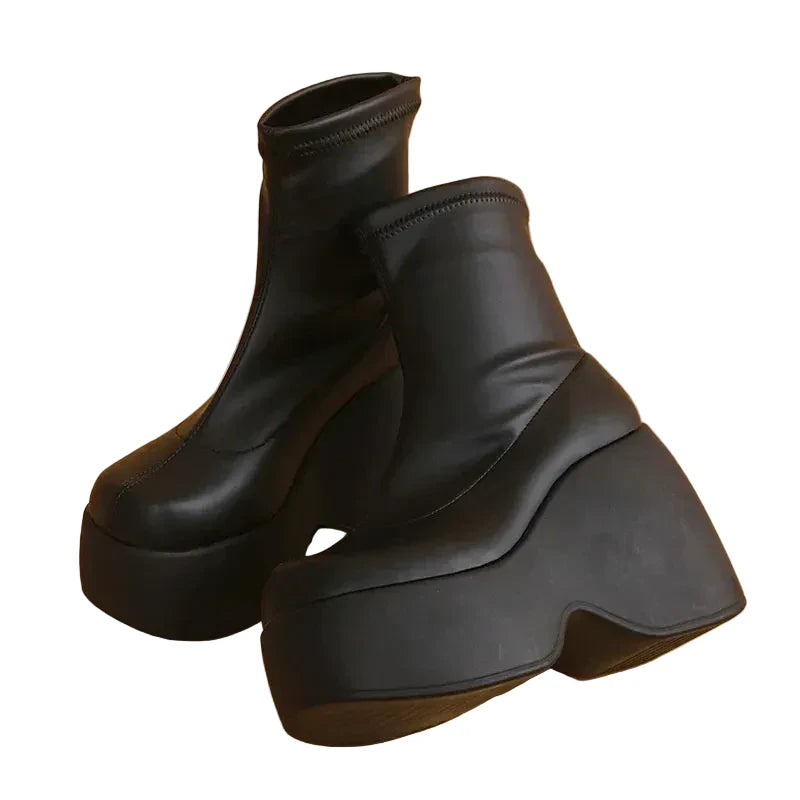 Women’s Minimal Clean Platform Soft High Quality Ankle Boots