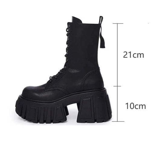 Gothic Platform Mid-calf Boots Women’s Shoes