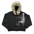 Y2K Plush Faux Fur Hooded Zip Up Hoodie